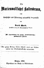 Die Marienwallfahrt Kaltenbrunn nach Geschichte und Bedeutung urkundlich dargestellt