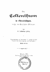 Das Celtenthum in Obervinschgau resp. im Gerichte Glurns