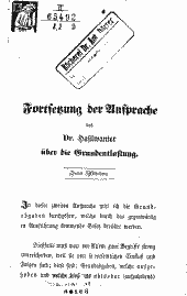 Ansprache des Dr. Haßlwanter an seine lieben Landsleute über das Gesetz vom 17. August 1849, die Grundentlastung in Tirol und Vorarlberg betreffend