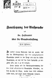 Ansprache des Dr. Haßlwanter an seine lieben Landsleute über das Gesetz vom 17. August 1849, die Grundentlastung in Tirol und Vorarlberg betreffend