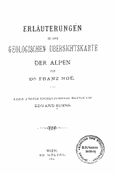 Erläuterungen zu der Geologischen Übersichtskarte der Alpen