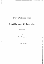Eine unbekannte Reise von Oswald von Wolkenstein