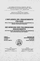 L' influenza del Rinascimento italiano nella cultura di lingua tedesca e in rapporto al mondo culturale europeo 