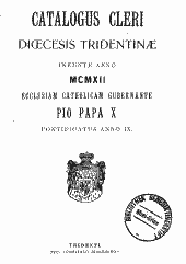 Catalogus cleri saecularis et regularis Diocesis Tridentini [Elektronische Ressource]