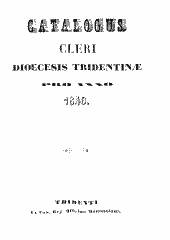 Catalogus cleri saecularis et regularis Diocesis Tridentini [Elektronische Ressource]