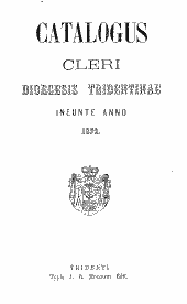 Catalogus cleri saecularis et regularis Diocesis Tridentini [Elektronische Ressource]