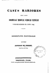 Casus rariores nec non furmulae medicae scholae clinicae 