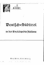 Deutsch-Südtirol in der Enciclopedia Italiana