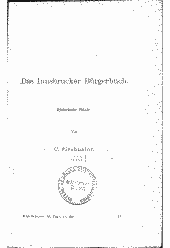 Das Innsbrucker Bürgerbuch 