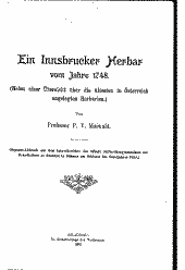 Ein Innsbrucker Herbar vom Jahre 1748 