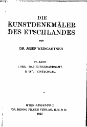 T. 1: Das Burggrafenamt. - T. 2: Vintschgau