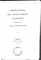 Memorie istoriche dei Sette Comuni-Vicentini 