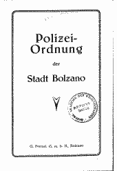 Polizei-Ordnung der Stadt Bolzano