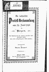Die katholische Protest-Versammlung am 29. Juni 1898 in Bozen 