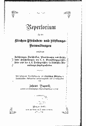 Repertorium für die Kirchen-Pfründen- und Stiftungs-Verwaltungen 