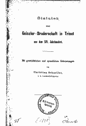 Statuten der Geiszler-Bruderschaft in Trient aus dem XIV. Jahrhundert 