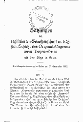 Satzungen der registrierten Genossenschaft m.b.H. zum Schutze des Original-Lagreinwein Bozen-Gries mit Sitz in Gries