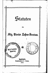 Statuten des Allgem. Tiroler Lehrer-Vereines