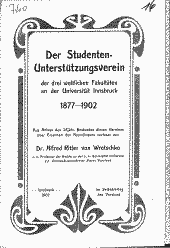 Der Studenten-Unterstützungsverein der drei weltlichen Fakultäten an der Universität Innsbruck 