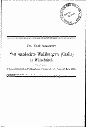 Neu entdeckte Wallburgen (Caslir) in Wälschtirol